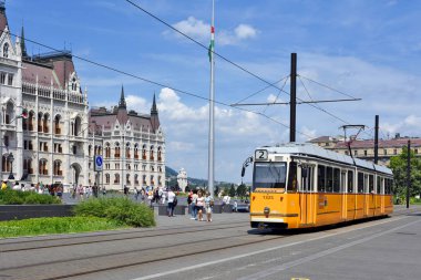 Budapest, Hungary - July 7, 2019: Tatra T5C5 tram.