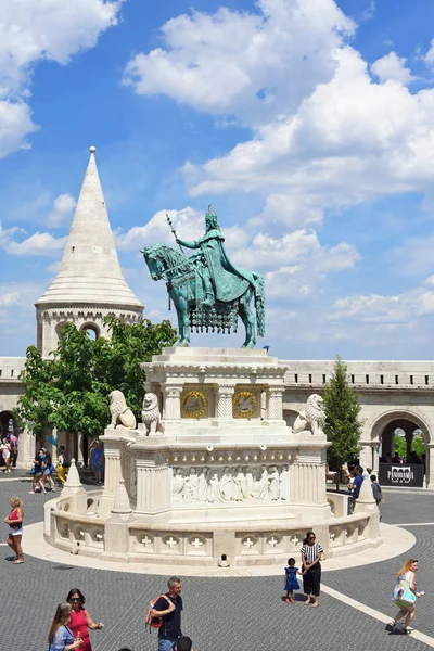 Budapest Hongrie Juillet 2019 Statue Bronze Étienne Ier Hongrie Bastion — Photo