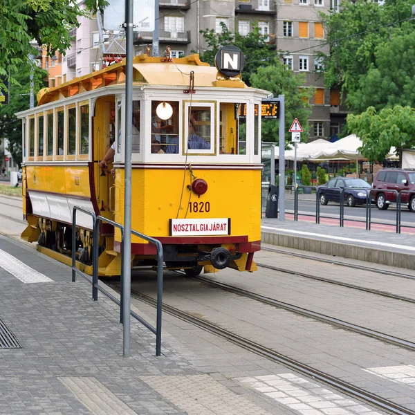 Budapest Hongrie Juillet 2019 Vieux Tramway Sur Itinéraire Touristique Tram — Photo