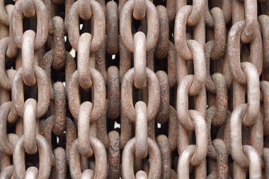 Welded metal chains in the background photo