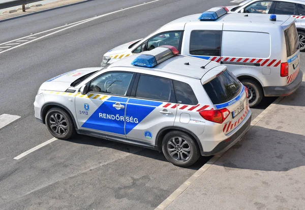 Budapest Hungary July 2019 Police Patrol Cars Street City — Fotografia de Stock