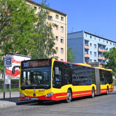 Wroclaw, Polonya Cumhuriyeti - 19 Mayıs 2019: Şehir otobüsü.