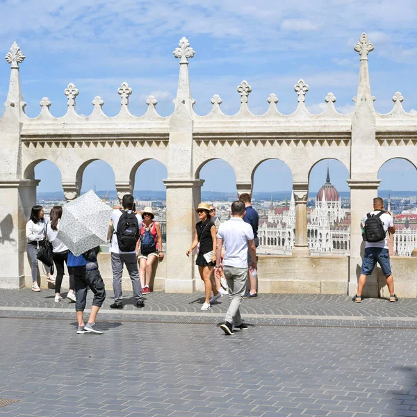 Budapest Hongrie Juillet 2019 Vue Sur Danube Les Édifices Parlement — Photo