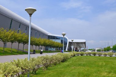 Lviv, Ukraine - May 21, 2019: Passenger terminal of Lviv Danylo Halytskyi International Airport.