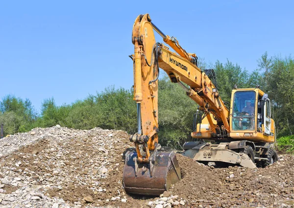 Excavator Digging Ground Construction Site — Stock Photo, Image