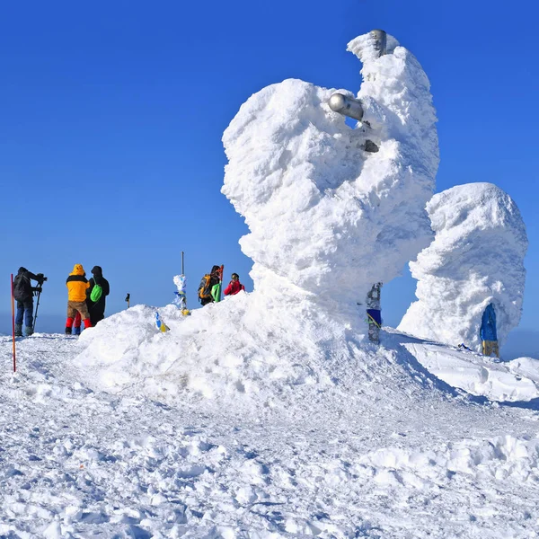 Mount Hoverla Ukraine Februar 2019 Oben Auf Dem Berg Hoverla — Stockfoto