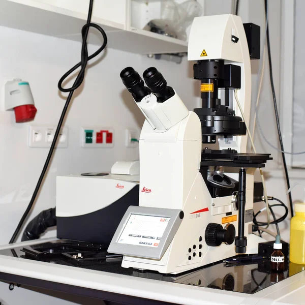 Prague Czech Republic May 2019 Laser Scanning Spectral Confocal Microscope — Stock Photo, Image