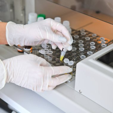 PRAGUE, CZECH REPUBLIC - May 25, 2019: scientist working in laboratory. Institute of Organic and Biochemistry.