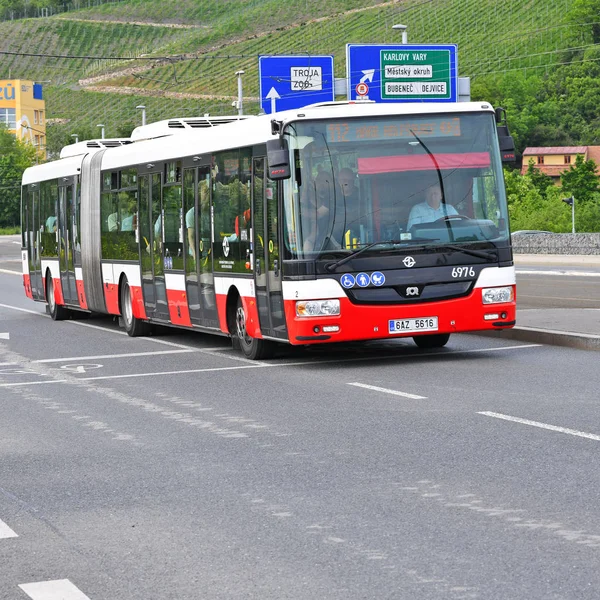Prague República Checa Maio 2018 Ônibus Cidade Rota — Fotografia de Stock