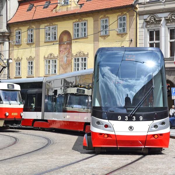 Современный Трамвай Городе — стоковое фото