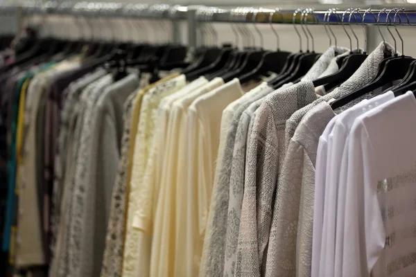 Row Womens Clothes Hanger Shop Sale — Stock Photo, Image