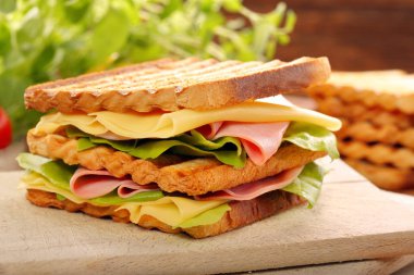 Sebze sandviç ile okul için sağlıklı öğle yemeği 