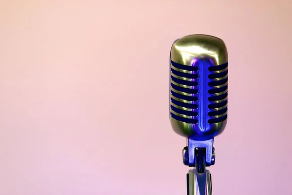 Retro Microphone Concert Empty Space Text — Stock Photo, Image