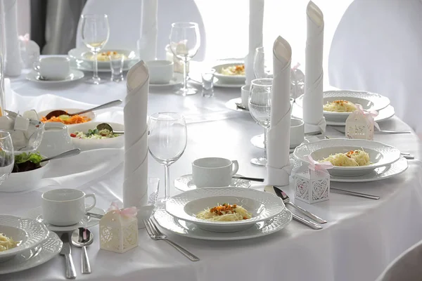 Table Dinner Set Event Party Wedding Reception — Stock Photo, Image