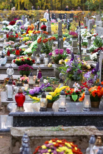 Polish traditional cemetery on the feast of all saints day at 1s