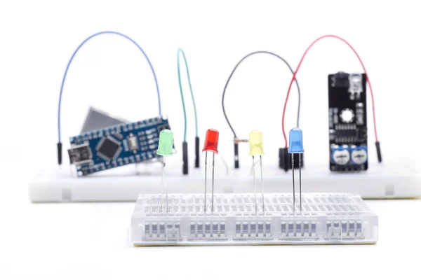Four leds arduino — Stock Photo, Image