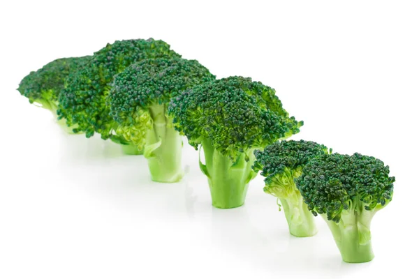 Zelenina Brokolice Izolovaných Bílém Background Close — Stock fotografie