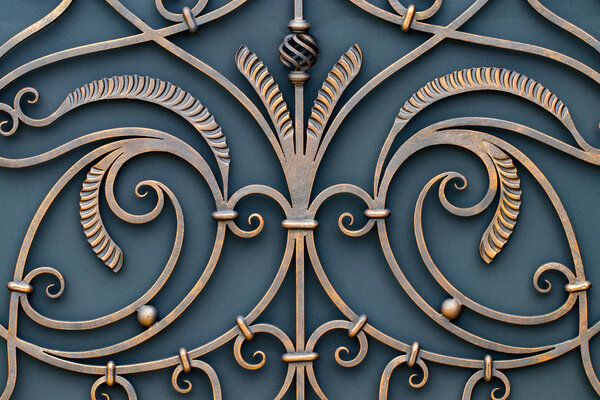 The fragment of forged metal products. close-up.