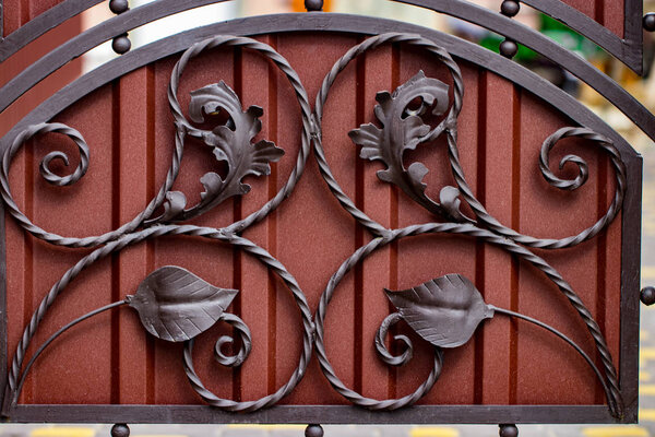 The fragment of forged metal products. close-up.