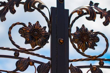 süslü Ferforje metal geçit dekorasyon unsurları.