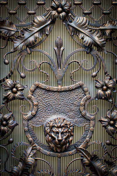 The fragment of forged metal products. close-up.