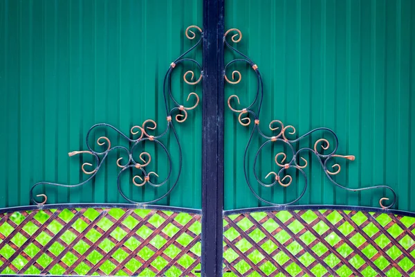 Wrought Iron Gates Ornamental Forging Forged Elements Close — Stock Photo, Image