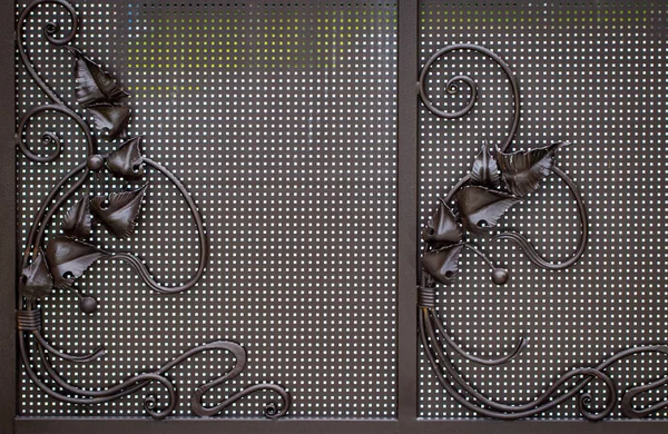 Portas Ferro Forjado Forjamento Ornamental Elementos Forjados Close — Fotografia de Stock