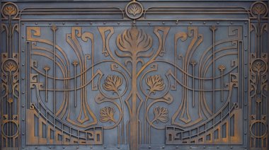 süslü Ferforje metal geçit dekorasyon unsurları.