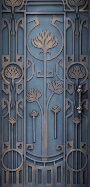 süslü Ferforje metal geçit dekorasyon unsurları.