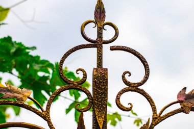süslü Ferforje metal geçit dekorasyon unsurları.