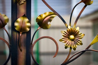 süslü Ferforje metal geçit dekorasyon unsurları.