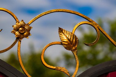 süslü Ferforje metal geçit dekorasyon unsurları.