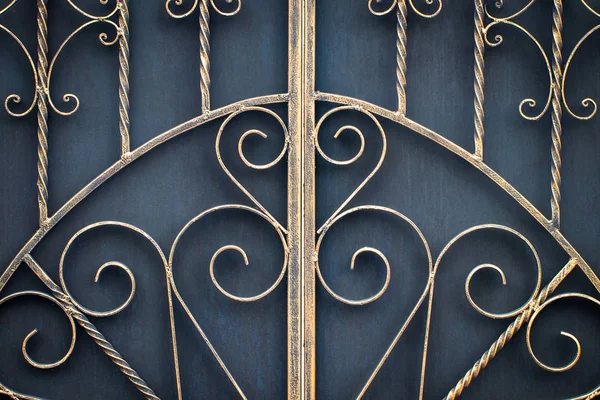 Wrought Iron Gates Ornamental Forging Forged Elements Close — Stock Photo, Image