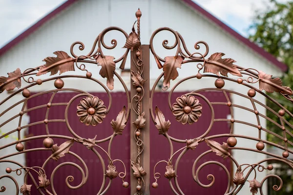 wrought-iron gates, ornamental forging, forged elements close-up.