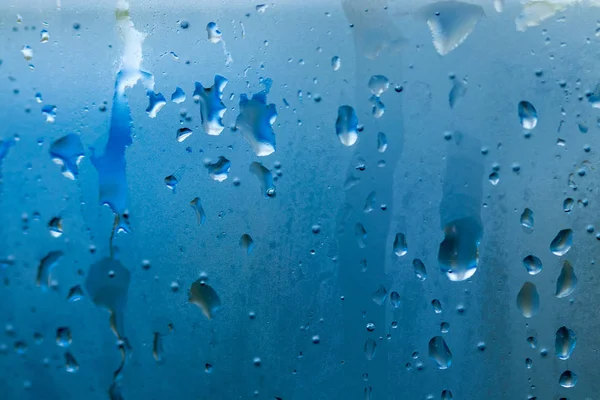 Красива Природна Крапля Води Склі Крупним Планом — стокове фото