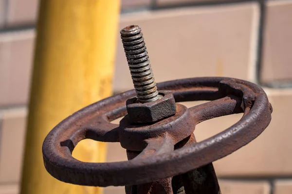 Gaz Borusu Sarı Vana Sarı Boru — Stok fotoğraf