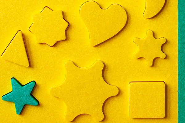 Helles Buntes Puzzle Mit Geometrischen Formen Aus Nächster Nähe — Stockfoto