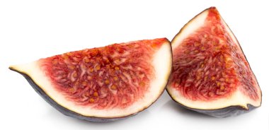 Kırpma yolu ile beyaz arkaplanda izole taze incir.