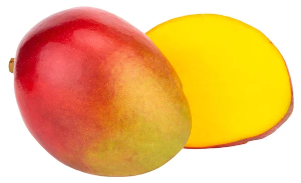 Zwei Mangos Isoliert Auf Weißem Hintergrund Clipping Pfad — Stockfoto