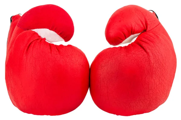 Червоні Боксерські Рукавички Ізольовані Білому Тлі — стокове фото
