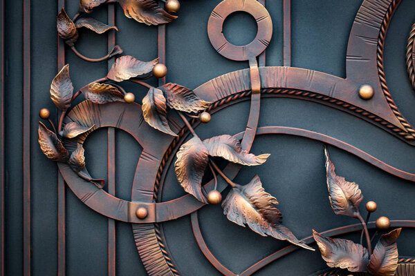 fragment of forged metal products. close-up.