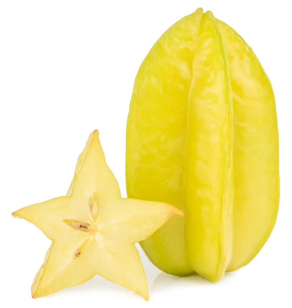 Carambola Fruta Estrella Manzana Estrella Fruta Estrella Aislada Sobre Fondo —  Fotos de Stock
