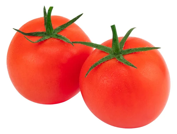 Tomates Isolées Sur Blanc Tomate Avec Des Gouttes Profondeur Champ — Photo