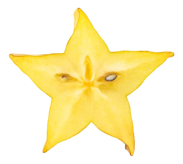 Нарезанная Звезда Фрукты Изолированы Белом Фоне Обрезкой Пути — стоковое фото