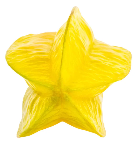 Carambola Frutos Estrelados Maçã Estrelada Starfruit Isolada Fundo Branco Com — Fotografia de Stock