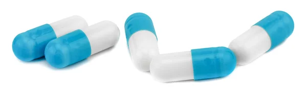 Pillen Capsules Geïsoleerd Een Witte Achtergrond Met Uitknippad — Stockfoto