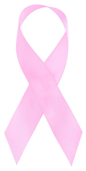 Cinta Rosa Símbolo Conciencia Del Cáncer Mama Aislado Blanco —  Fotos de Stock