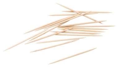 Wooden toothpicks isolated on white background with clipping path. clipart