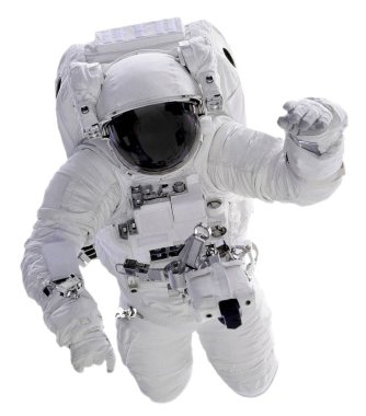 Kırpma yolu - bu görüntü döşenmiş Nasa tarafından unsurları ile beyaz arka plan üzerinde izole astronot.