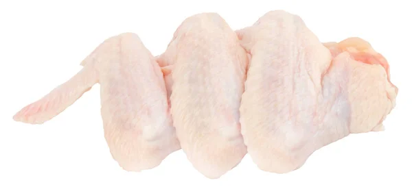 Skrzydełka Kurczaka Surowego Białym Tle Ścieżką Przycinającą — Zdjęcie stockowe
